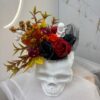 Czaszka Halloweenowa Czaszka z Kwiatami Mydlanymi