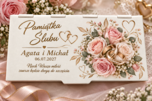 Personalizowane pudełeczko na pieniądze z życzeniami