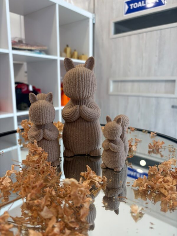 🐿️ ZESTAW 3 DEKORACYJNYCH WIEWIÓREK 3D – 15 / 10 / 7 CM