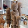 🐿️ ZESTAW 3 DEKORACYJNYCH WIEWIÓREK 3D – 15 / 10 / 7 CM
