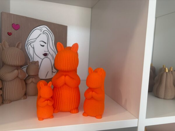 🐿️ ZESTAW 3 DEKORACYJNYCH WIEWIÓREK 3D – 15 / 10 / 7 CM