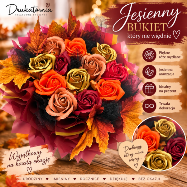Jesienny bukiet z róż mydlanych – wyjątkowy prezent 🍂🌹