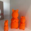 🐿️ ZESTAW 3 DEKORACYJNYCH WIEWIÓREK 3D – 15 / 10 / 7 CM