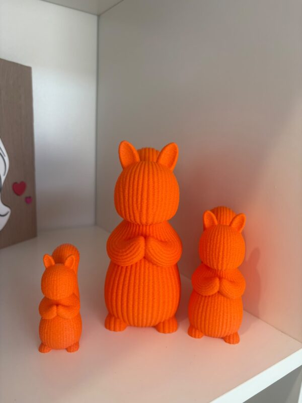 🐿️ ZESTAW 3 DEKORACYJNYCH WIEWIÓREK 3D – 15 / 10 / 7 CM