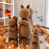 🐿️ ZESTAW 3 DEKORACYJNYCH WIEWIÓREK 3D – 15 / 10 / 7 CM